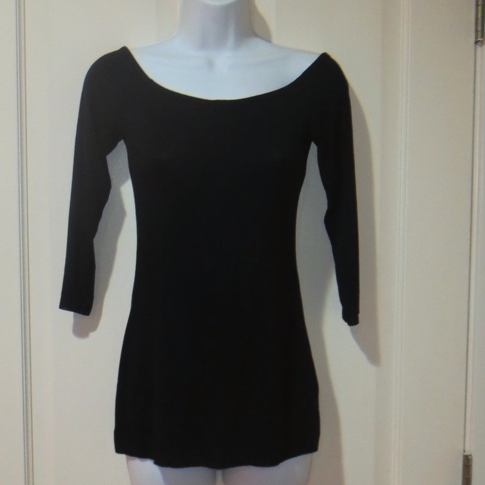 Bailey 44 Off Shoulder Stretch 3/4 sleeves black Top S